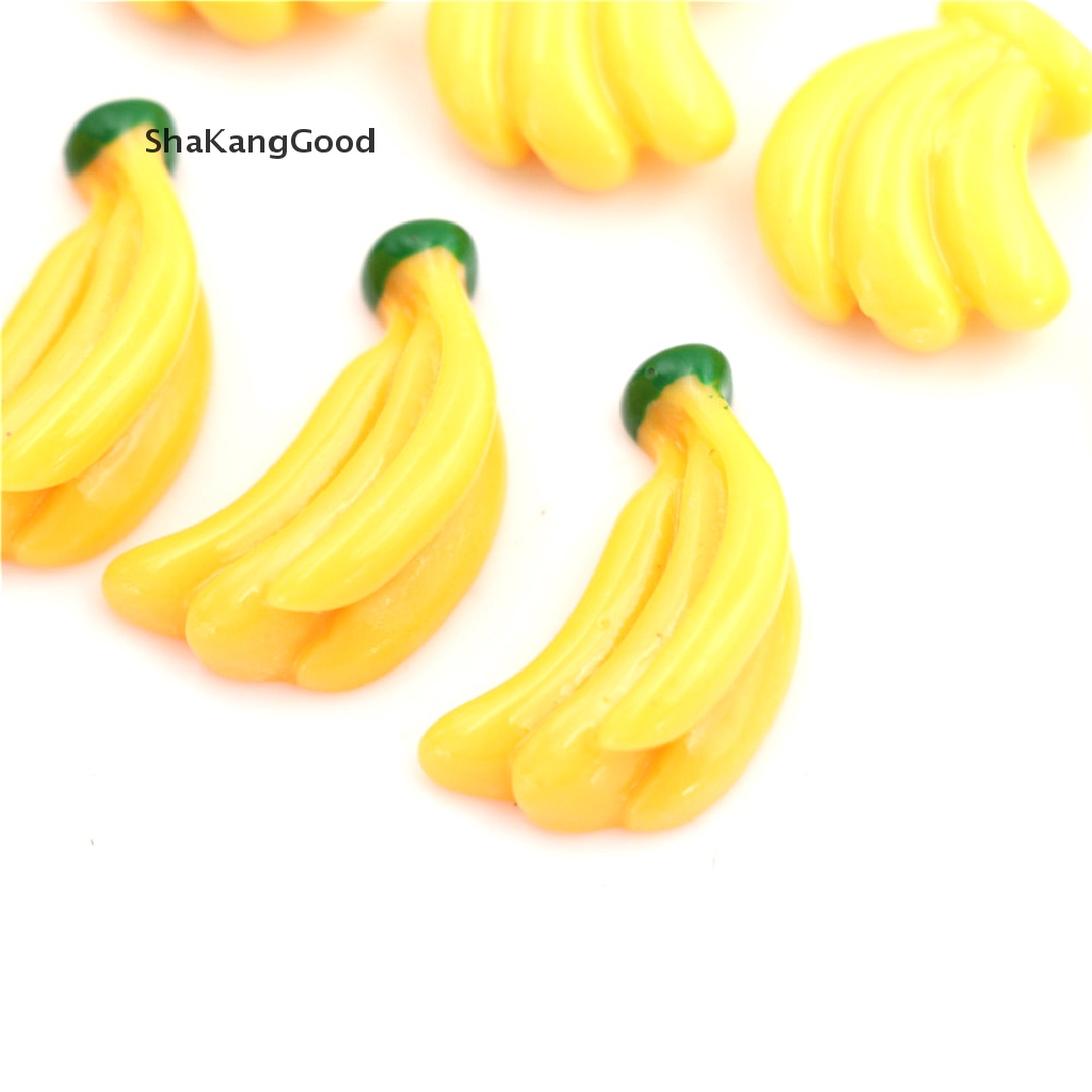 Skid 5pcs / Set Hiasan Pisang Flatback Bahan Resin Untuk Dekorasi Scrapbook / Handphone DIY