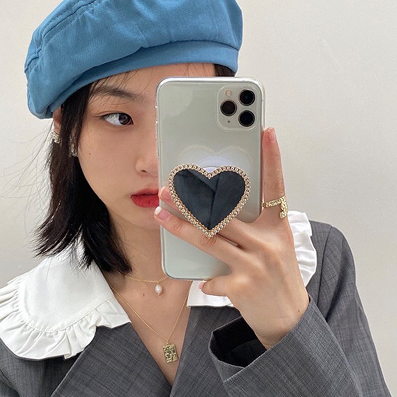 Ins Popsocket Hp Bentuk Hati Dengan Cermin