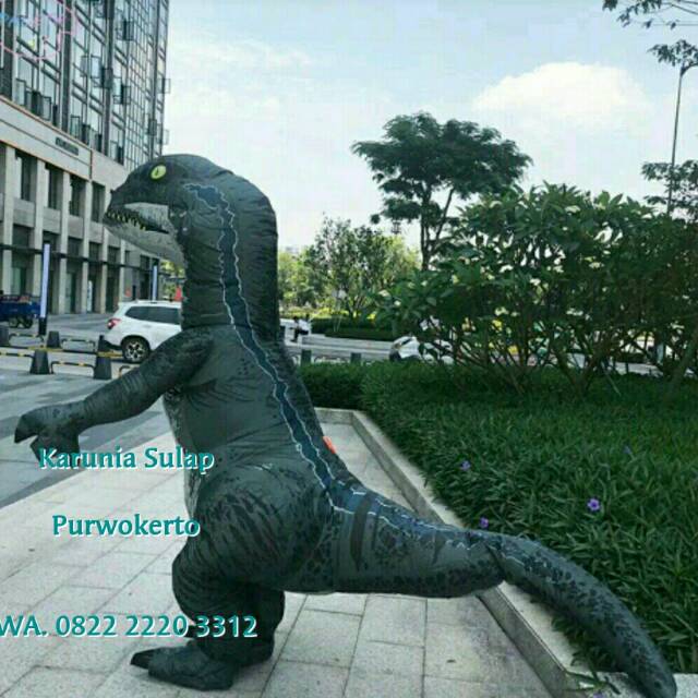 KOSTUM DINO BLUE PESTA DINOSAURUS COSPLAY BADUT LUCU