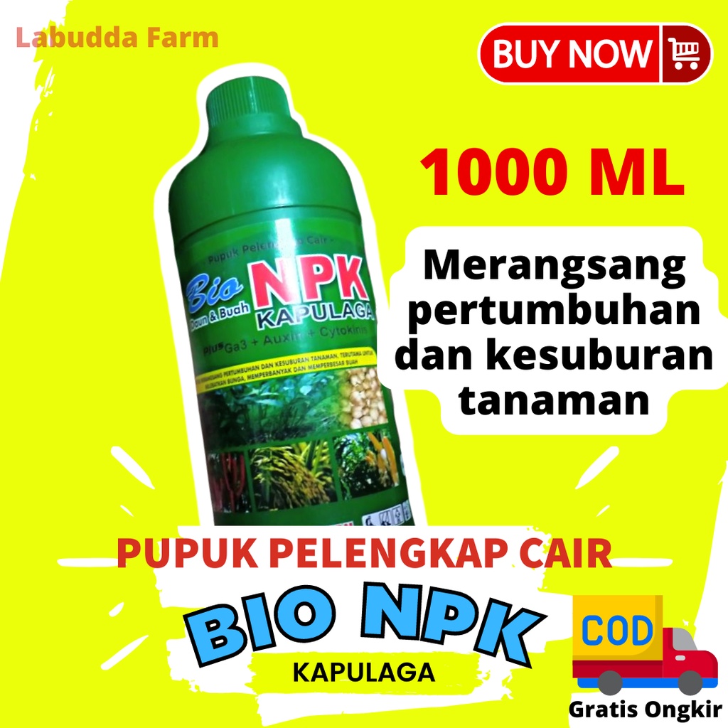 Pupuk NPK Pupuk Cair Bio NPK Kapulaga Pupuk Pelengkap Cair Pembesar Buah Kemasan 1000ml