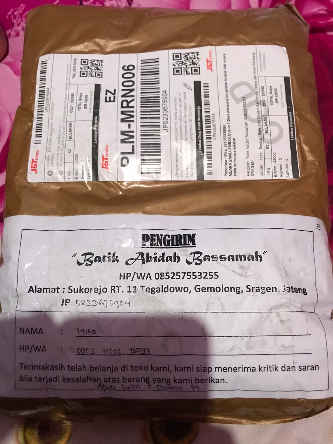 Batik Solo Modern Set Sarung Celana Dan Koko Kembang Gunungan