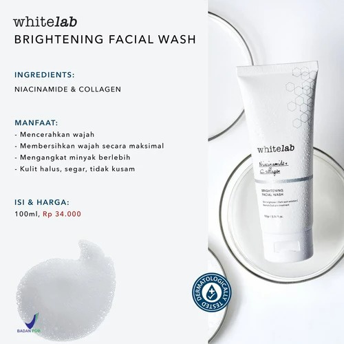 Sabun Cuci Muka Whitelab Brightening Face Wash / Pembersih Muka