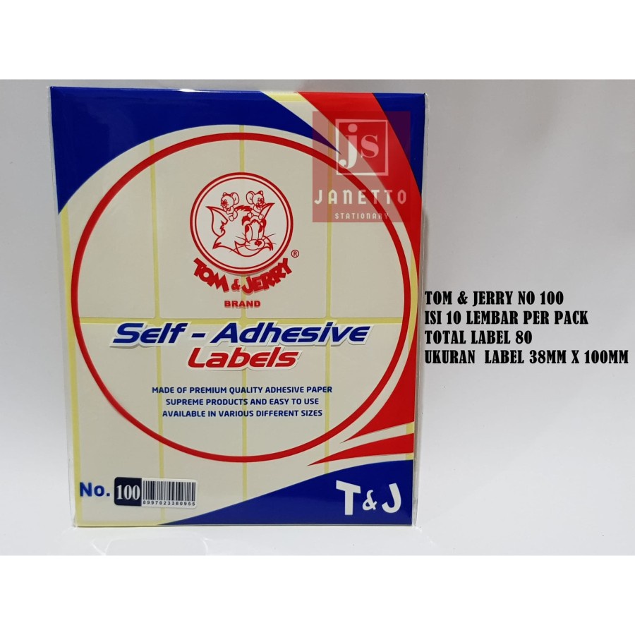 

Tom and jerry label 100 T&j labels no 100 selfi-adhesive 1Pack saja