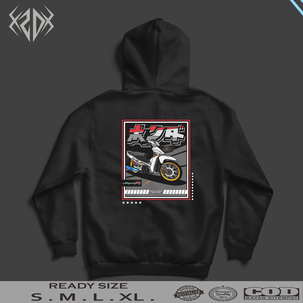 HOODIE HONDA SUPRA X 125 JAPAN SERIES 040 / HOODIE PRIA / JAKET PRIA / HOODIE KEREN