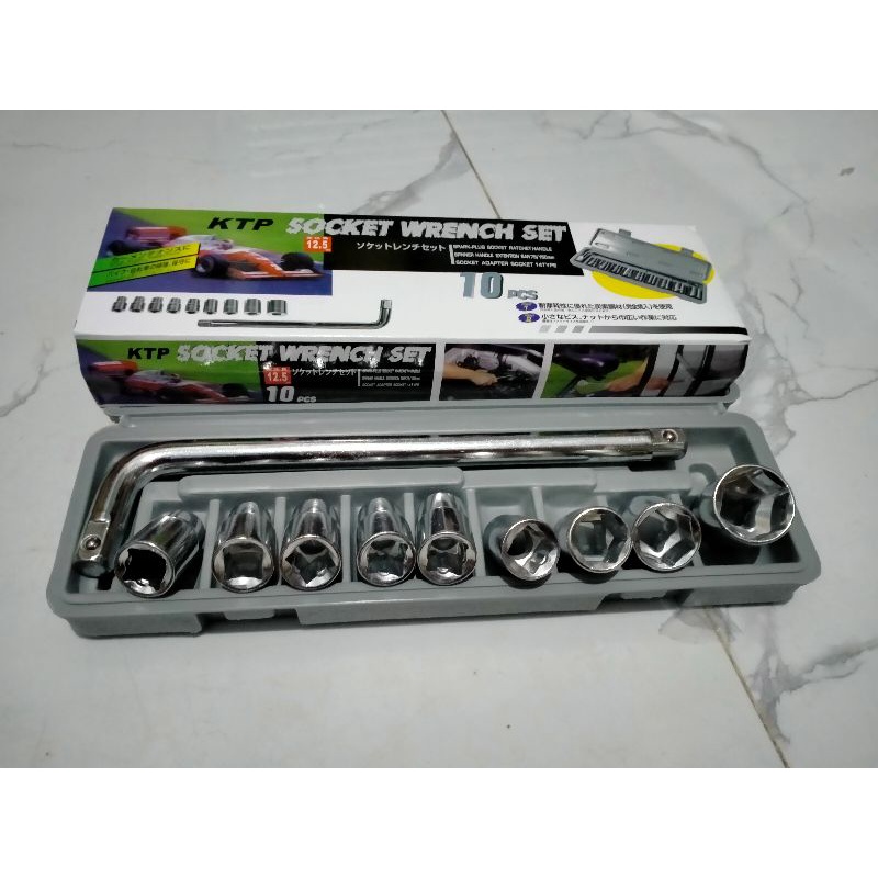 kunci sok set 10pcs kunci socket set 8mm - 24mm