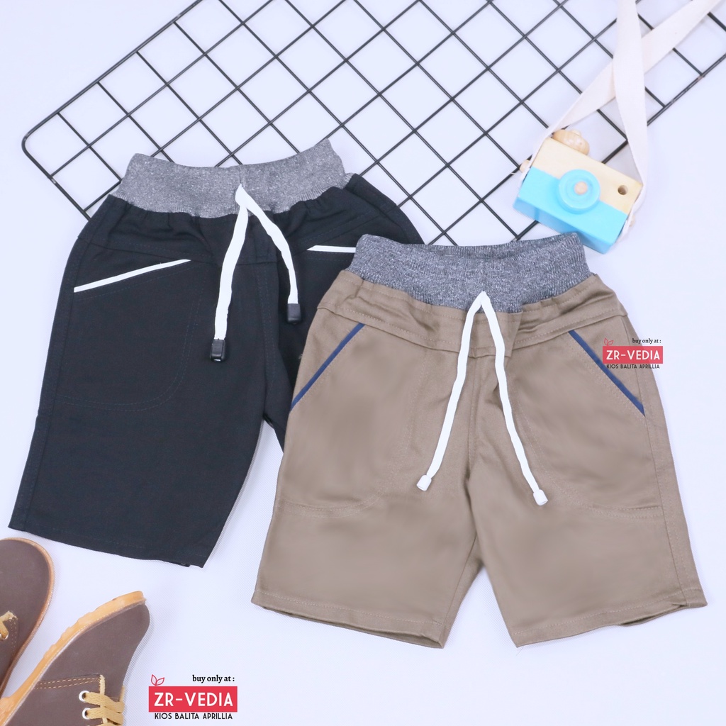 [POLOS] Celana Pendek Daffa uk 1-12 Tahun / EXPORT Quality Bawahan Anak Laki Pants Semi Jeans Polos Cowok