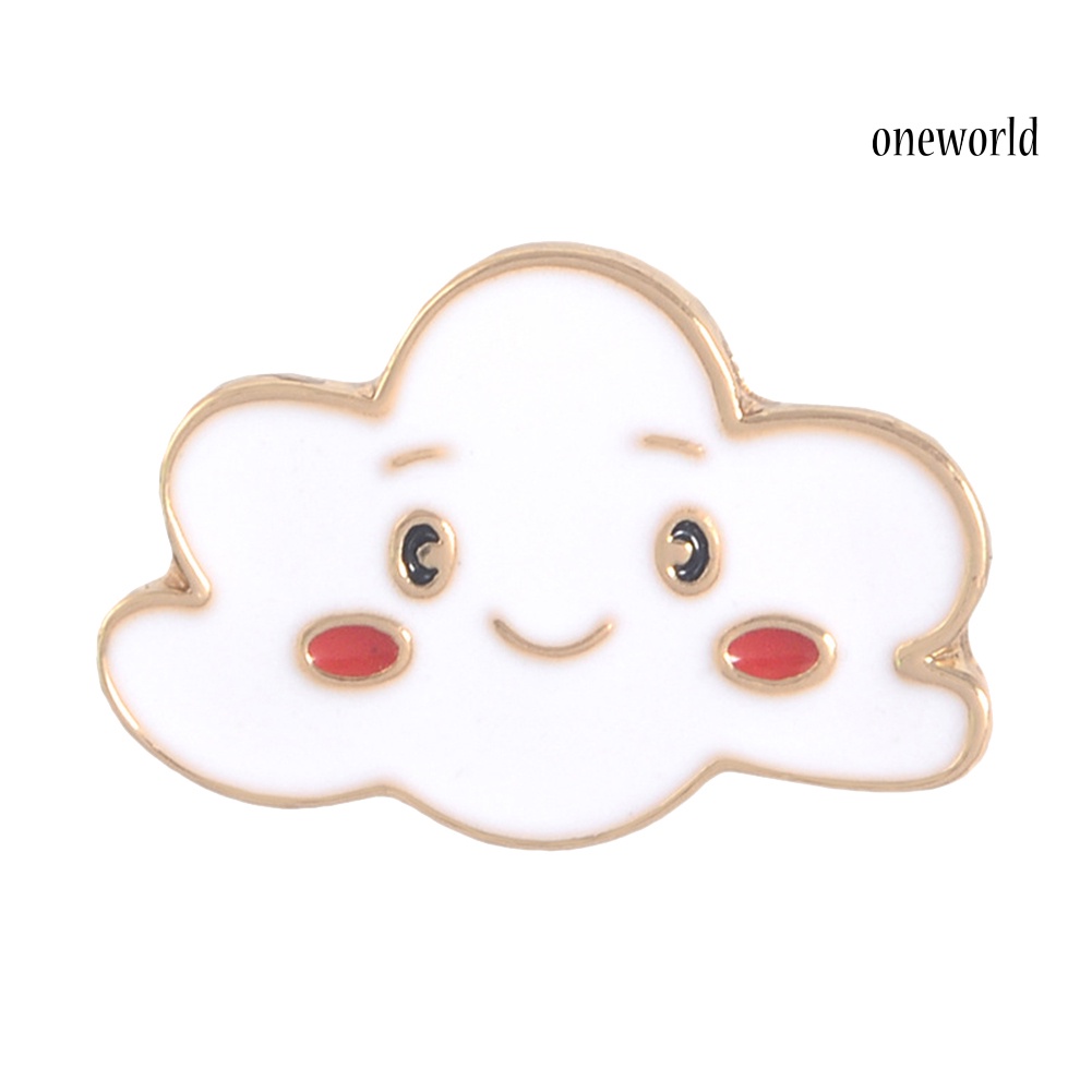 OW@ Cartoon Sun Moon Cloud Rainbow Enamel Brooch Pin Bag Collar Lapel Badge Jewelry