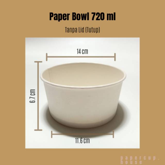 

Paper Bowl / Cup Bowl / Mangkuk Kertas 720 ML