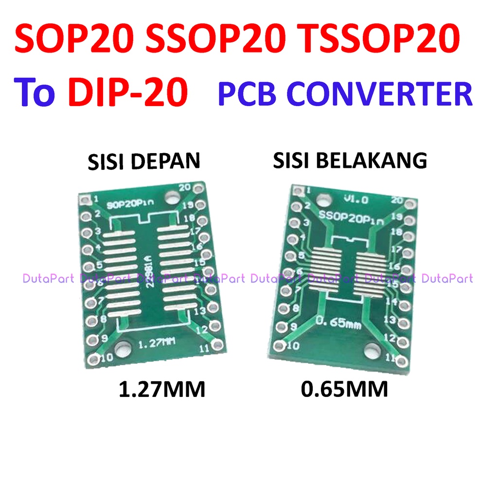 PCB Board SMD SOP20 SSOP20 TSSOP20 To DIP20 DIP 20 Adapter Converter