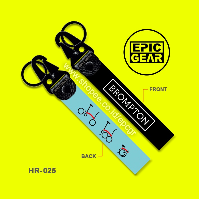 HIGH QUALITY GANTUNGAN KUNCI STRAP LOGO BROMPTON KEYCHAIN SEPEDA LIPAT FOLDING BIKE SADDLE JOK SIGNA
