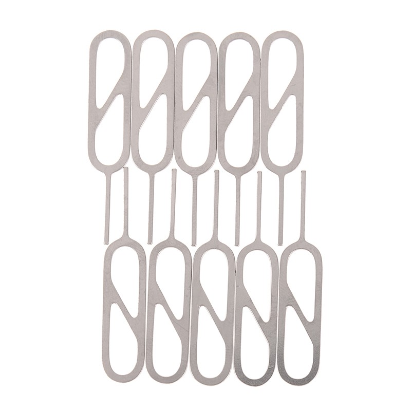 10Pcs Alat Pembuka SIM Card Bahan Stainless Steel