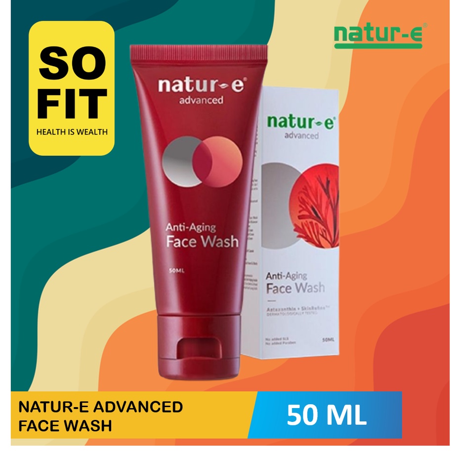 Natur-E Advanced Anti-Aging Face Wash 50ml / Natur E Pembersih / Sabun Cuci Muka