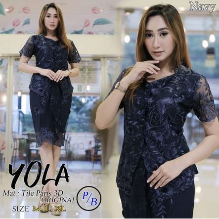set kebaya tulle yola berkualitas