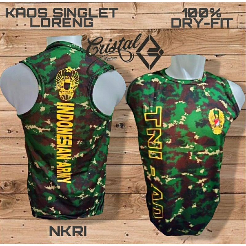 kaos loreng singlet