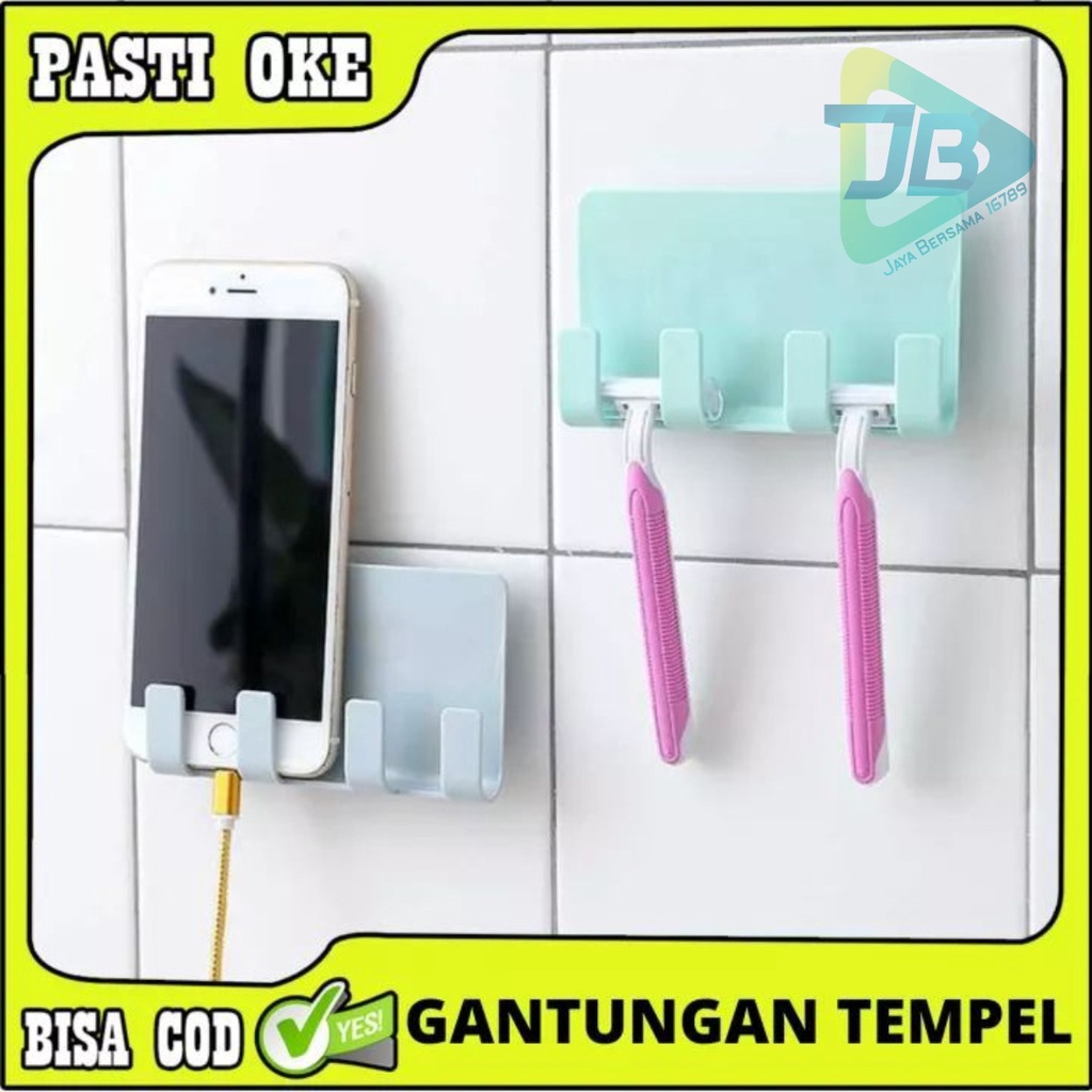 RT108 gantungan hook tempel dapur kamar mandi charger hp 4 kait serbaguna JB5610