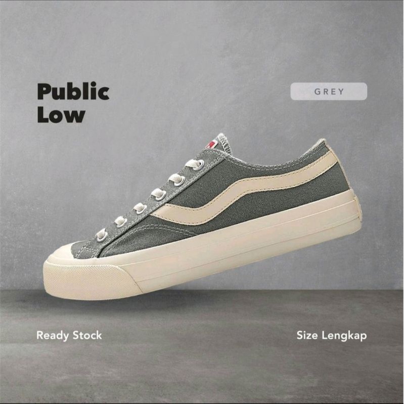 Ventela Public Low Grey BNIB - Sepatu Sneakers