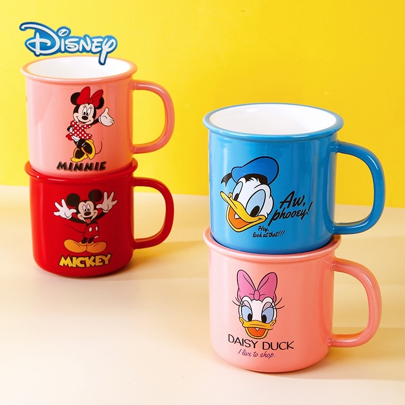 Piring Keramik Mickey Minnie / Gelas Keramik Anak/ Piring keramik Anak / Piring sekat Anak