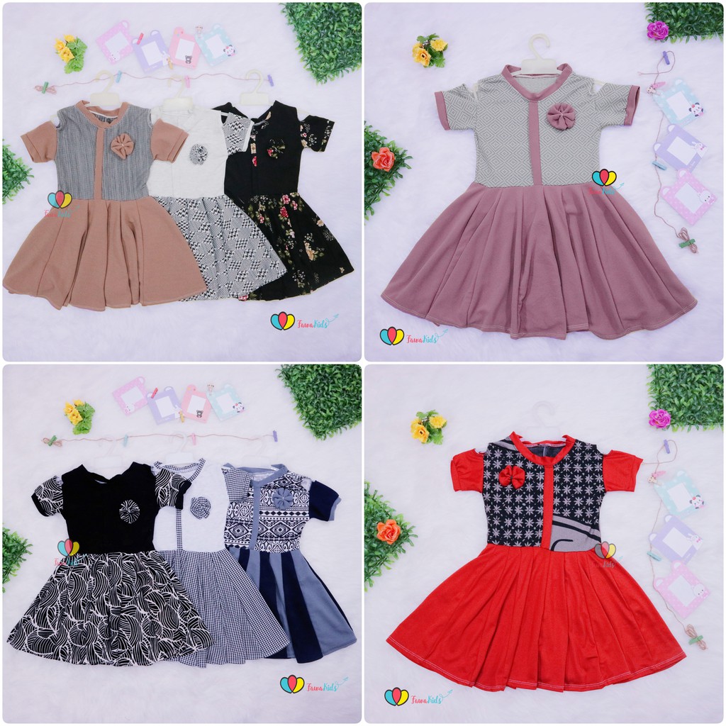 Dress Sabrina Rempel Uk 4-5 Tahun / Dres Anak Perempuan Murah Lucu Adem Girl Grosir Baju Import