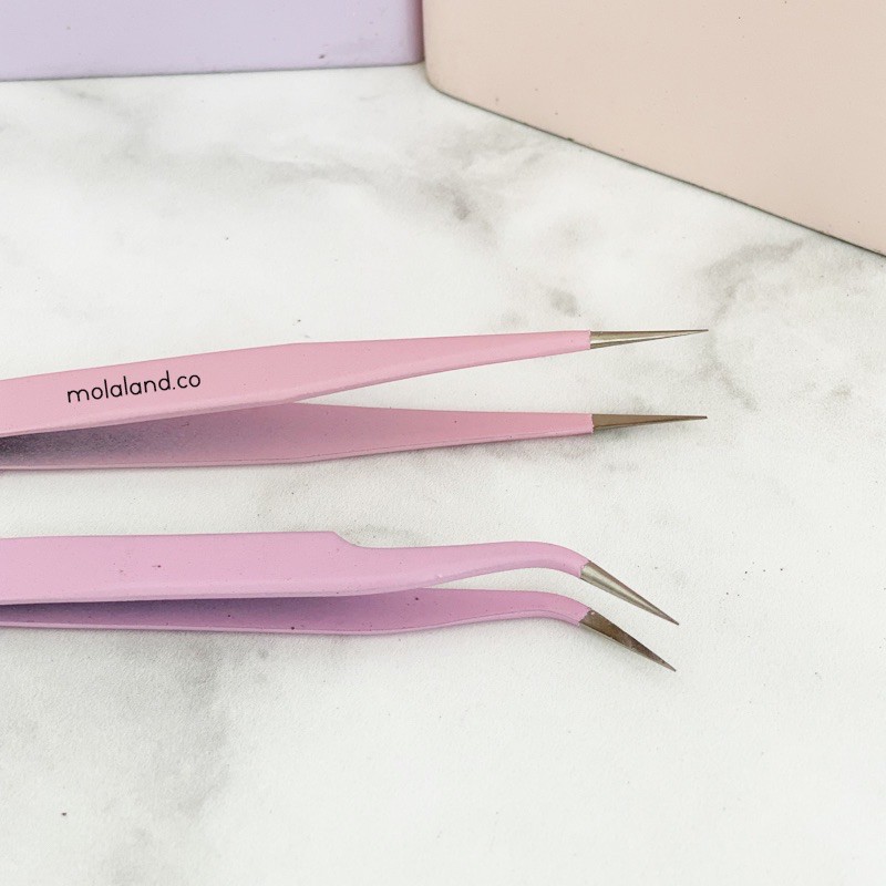 PINSET / TWEEZERS EYELASH EXTENSION PINK STANDARD ALAT SAMBUNG BULUMATA