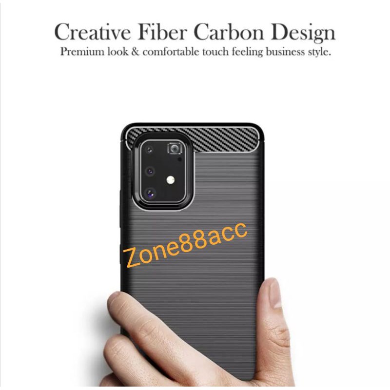 Silicon Case SAMSUNG A91 S10Lite Softcase iPAKY Carbon Casing Cover TPU