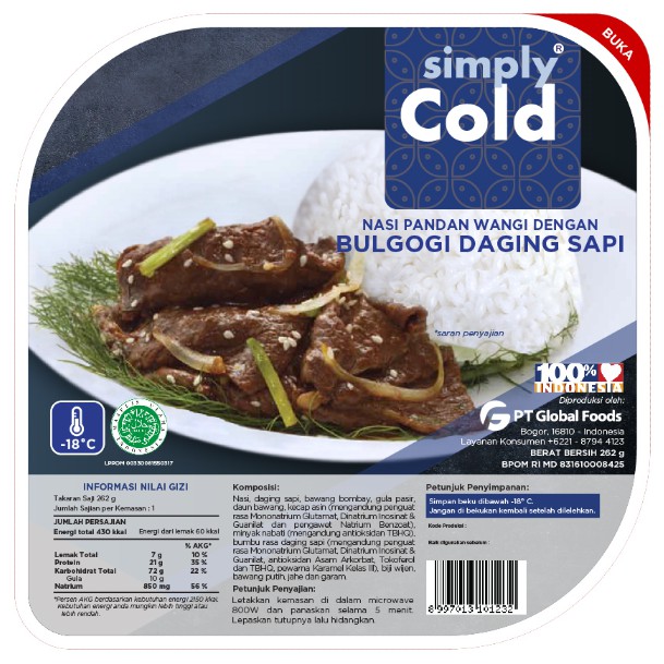 

Nasi Pandan Wangi dengan Bulgogi Daging Sapi MAKANAN BEKU
