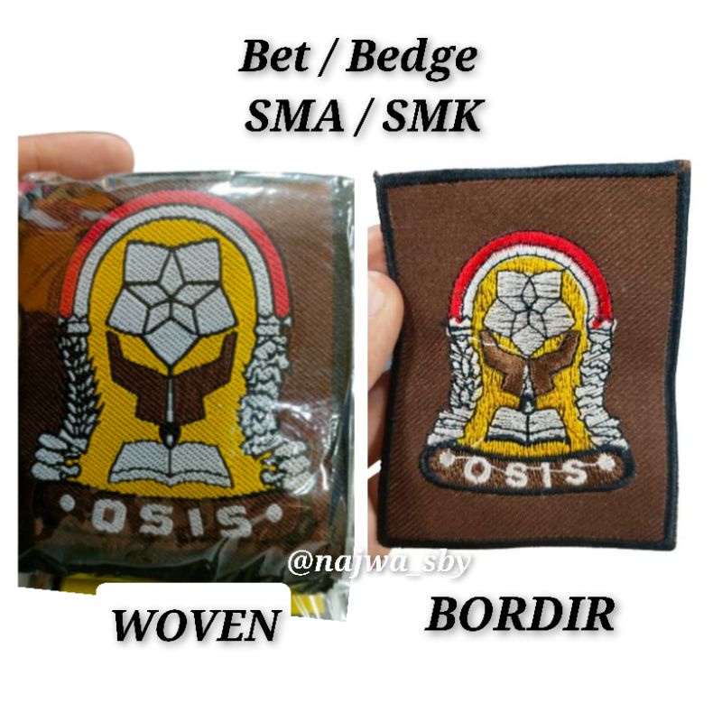 Bet / Badge  SMA / SMU / SMK  Rajut Woven  Atribut Seragam Sekolah