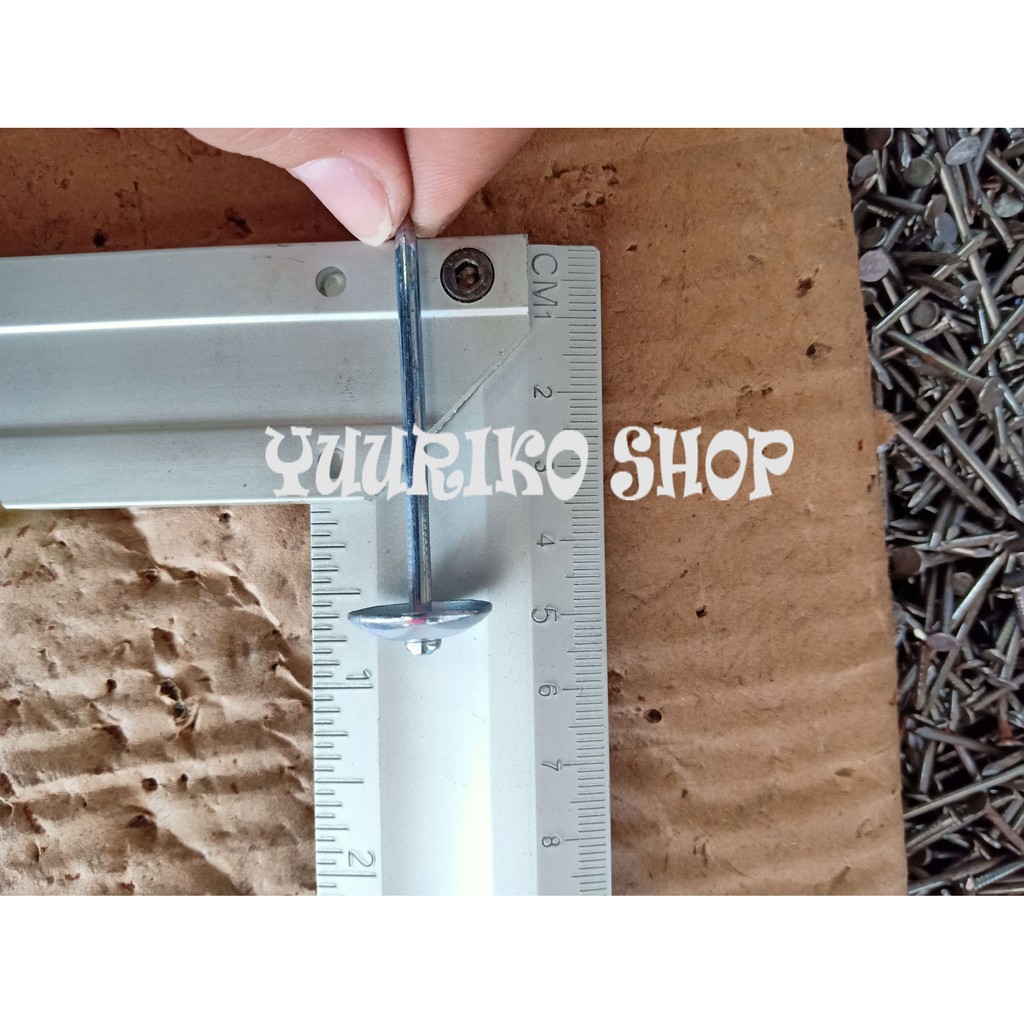 Paku asbes 5 cm fiber n seng gelombang paku payung topi 10 pcs