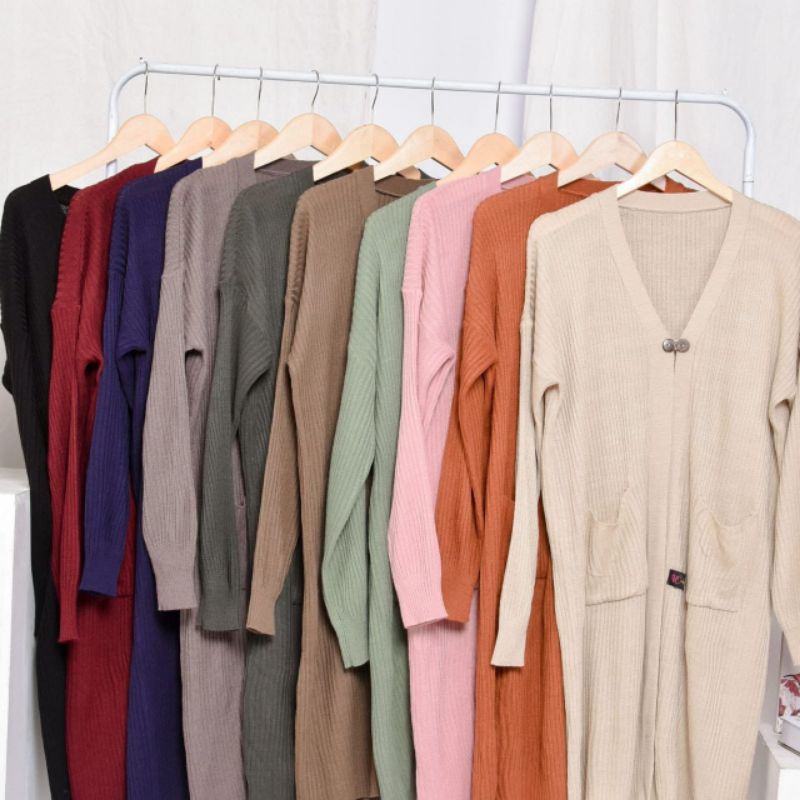 Cardissa Clemira Cardigan Rajut Panjang Allsize Jumbo