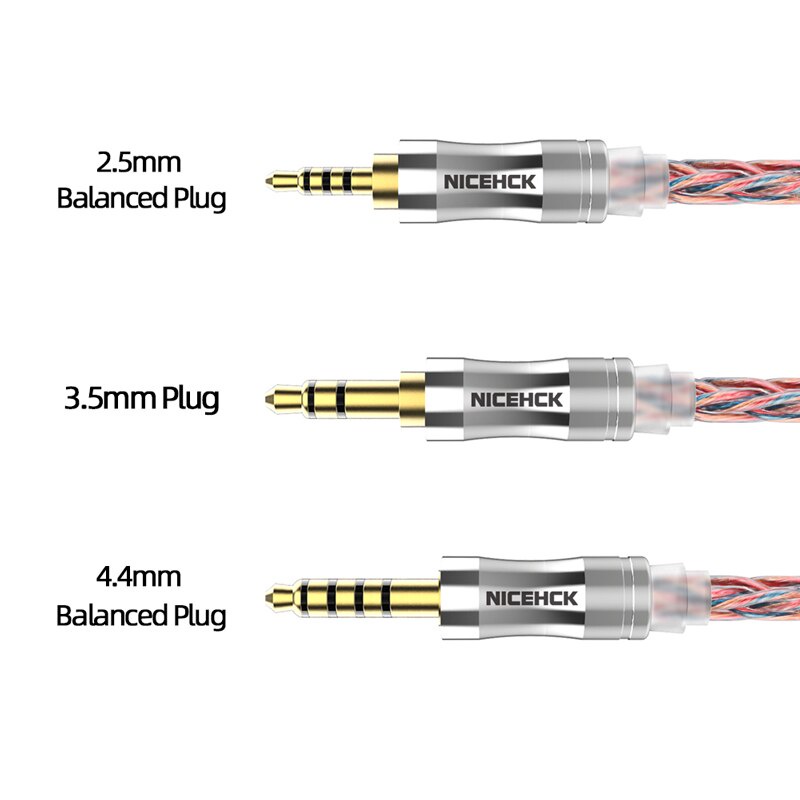 2022 NiceHCK Rainbow Taiwan 8 Strands 7N OCC Upgrade HIFI Earphone Cable 3.5//2.5//4.4mm MMCX//2Pin//QDC For DB1 ZAS AST KXXS Lofty EBX21