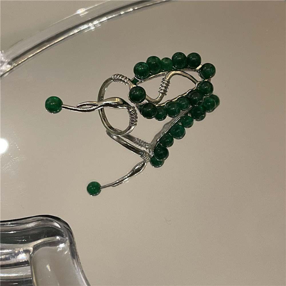 Mxbeauty Manik-Manik Armor Cincin Trendi Keren Gadis Hadiah Aksesoris Pesta Wanita Perhiasan Kuku Paduan Pembukaan Nail Ring