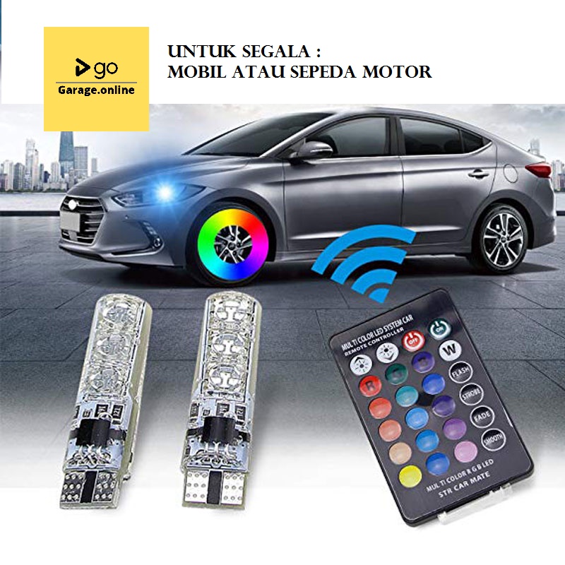 T10 REMOTE SMD LAMPU SENJA MOBIL ISI 1 REMOTE DAN 2 LAMPU 12VOLT UNTUK MOBIL DAN MOTOR REMOT