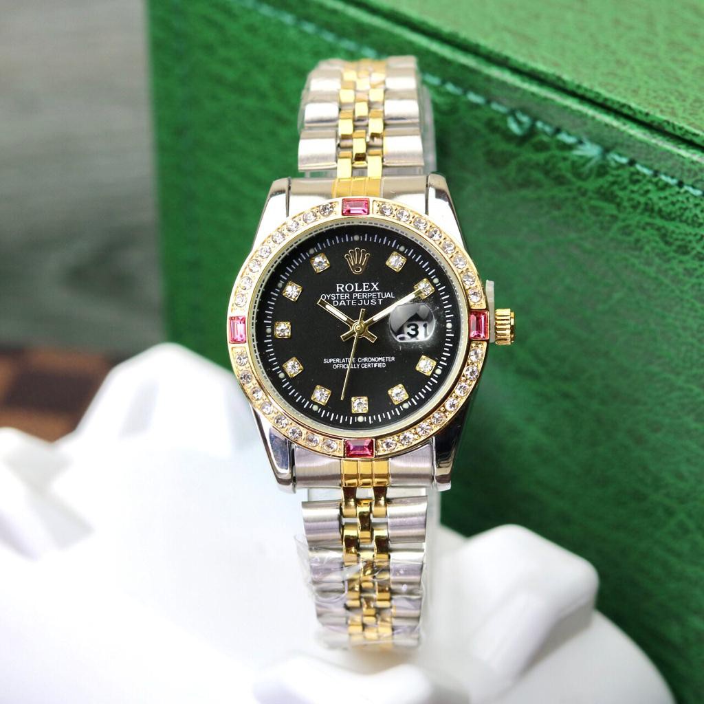 jam tangan wanita Rolex Oyester Mata Rantai Tanggal Aktif