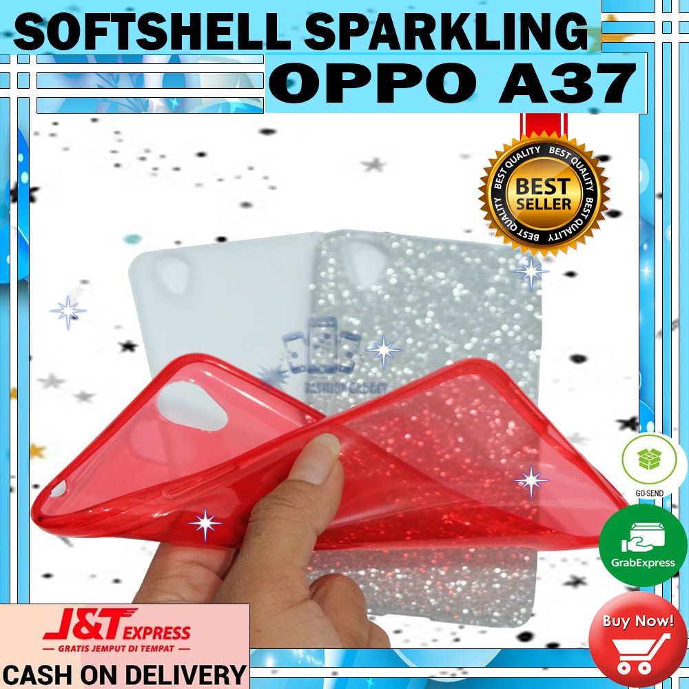 (Warna Acak Pink / Red) Silikon Oppo A37 Ultrathin Oppo A37 Case Sparkling Blink Blink Case Glitter Soft Case Jelly Case Silicone Casing Kesing Kasing Sarung Hp Oppo A37 Neo 9