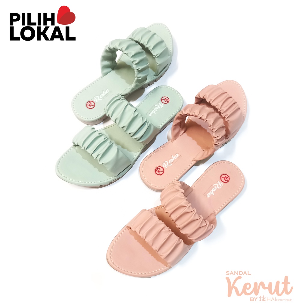 Sandal Teplek Wanita Tali - Sandal Teplek Wanita Kerut - Sandal Cewek Kekinian - Sendal Wanita Kekinian - Sandal Kerut Wanita - Sandal Serut Cewek - Sandal Selop Ban Dua - Sandal Terbaru Wanita 2022 Lebaran - Sandal Wanita Tali Kerut Casual Cantik Pastel