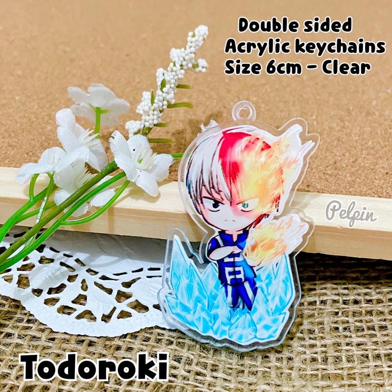 my Gantungan kunci Boku NO HERO ACADEMIA todoroki shoto deku midoriya izuku clear 6cm besar anime