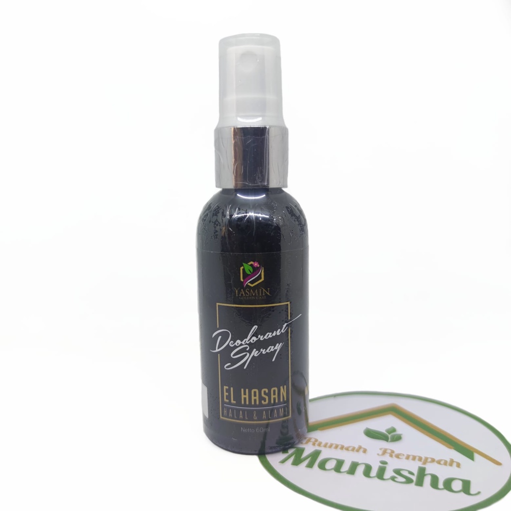 El Hasan Deodorant Spray For Men 60ml Yasmin - Deodorant Spray Untuk Pria - Deodorant Spray BPOM Halal Alami