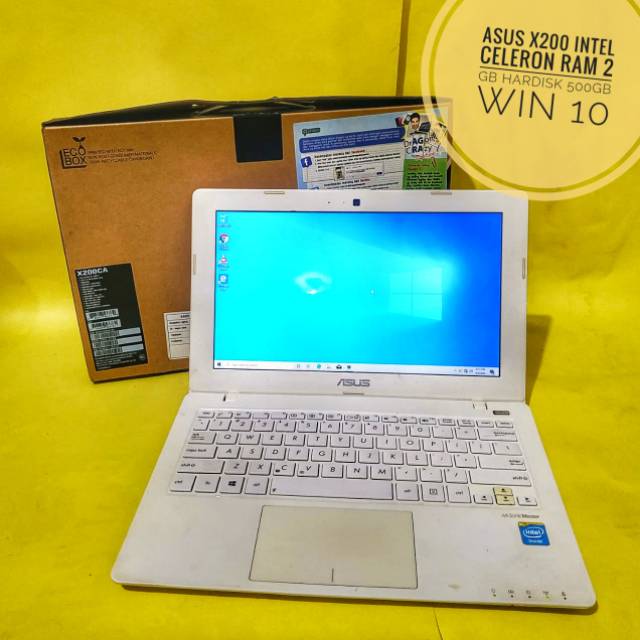 Asus x200 netbook 12 in ram 2 gb hardisk 500gb celeron