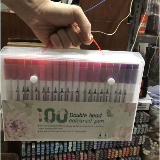 

[[COD]] 100 warna spidol brush dan pen dual tip marker pen magicfly brush pen TERJAMIN Kode 395