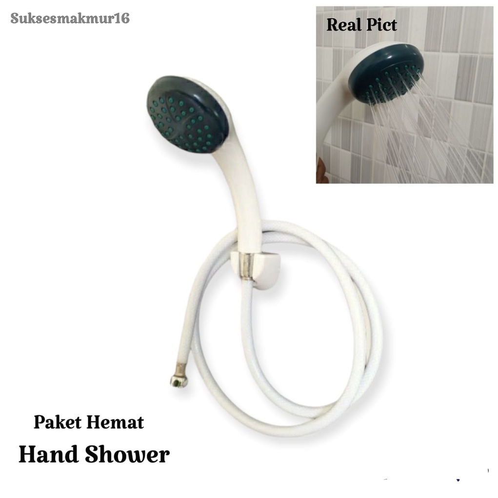 Paket Hemat Hand shower + Braket Shower system + Selang 150cm