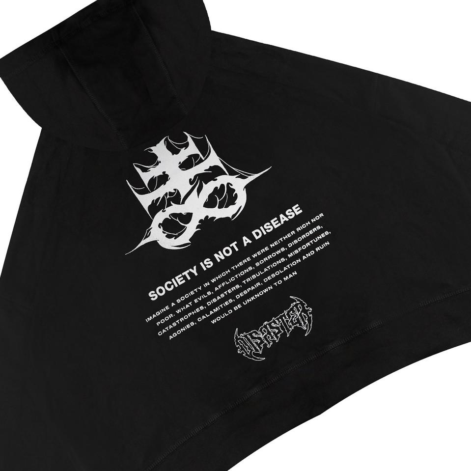 Harga Murah.. GRDT Dstr Hoodie Oversize Crop Top Black