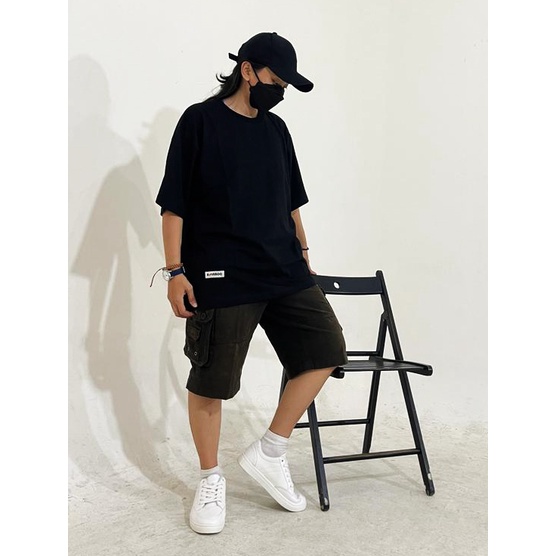 Oversized Plain T-shirt Black / Kaos Oversize Polos Hitam