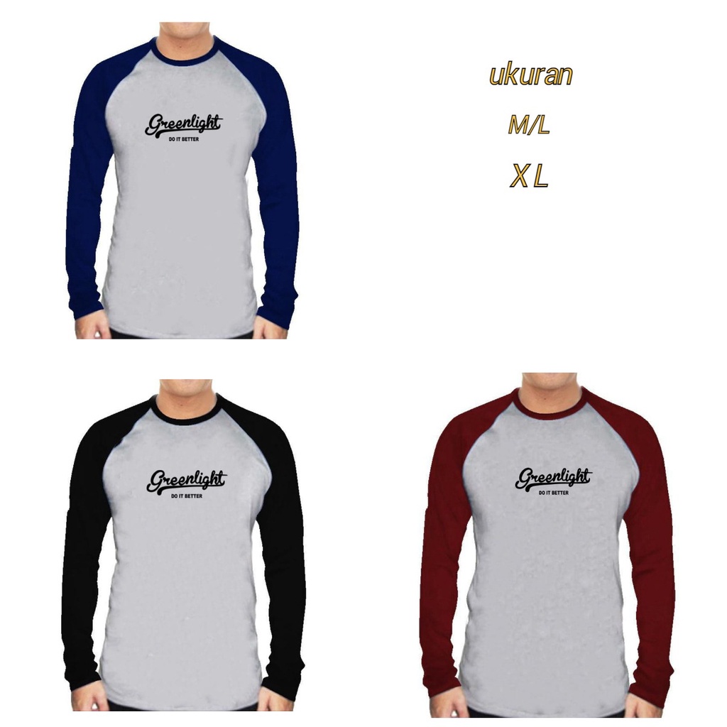 MUKHZOP - BAJU RAGLAN GREEN LIGHT / fashion cowok / fashion terlaris/ terbaru