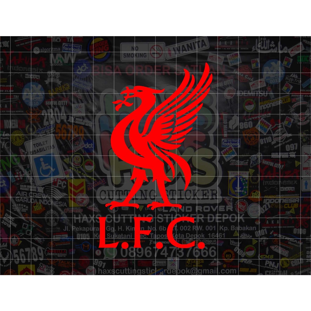 Cutting Sticker Logo Liverpool LFC Ukuran 9 Cm Untuk Mobil dan Motor