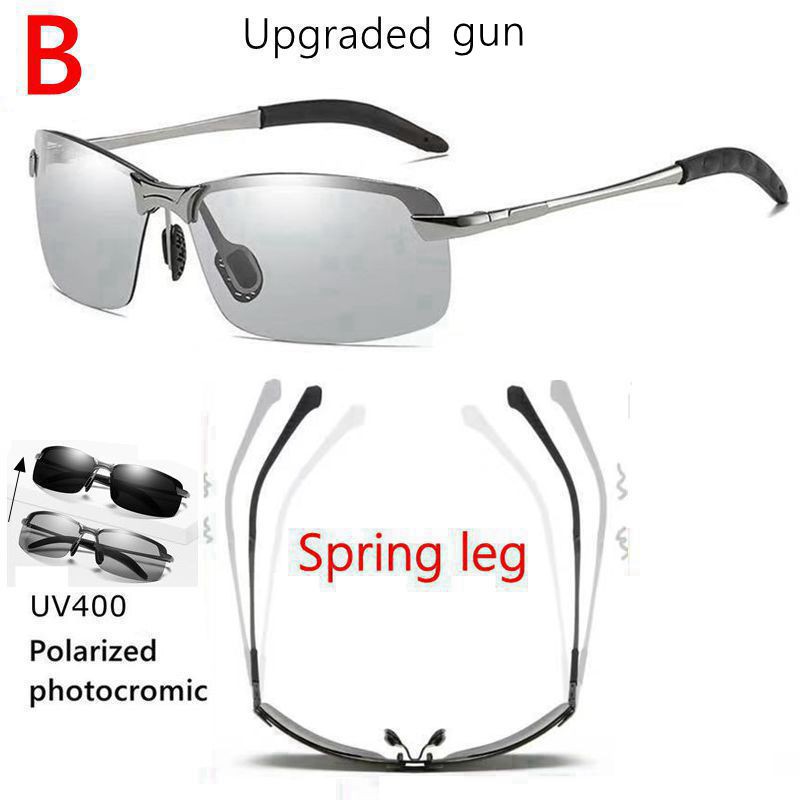 UV400 Kacamata Polarized Photocromic Pria Wanita Photocromic Siang Malam Auto Change Color-B