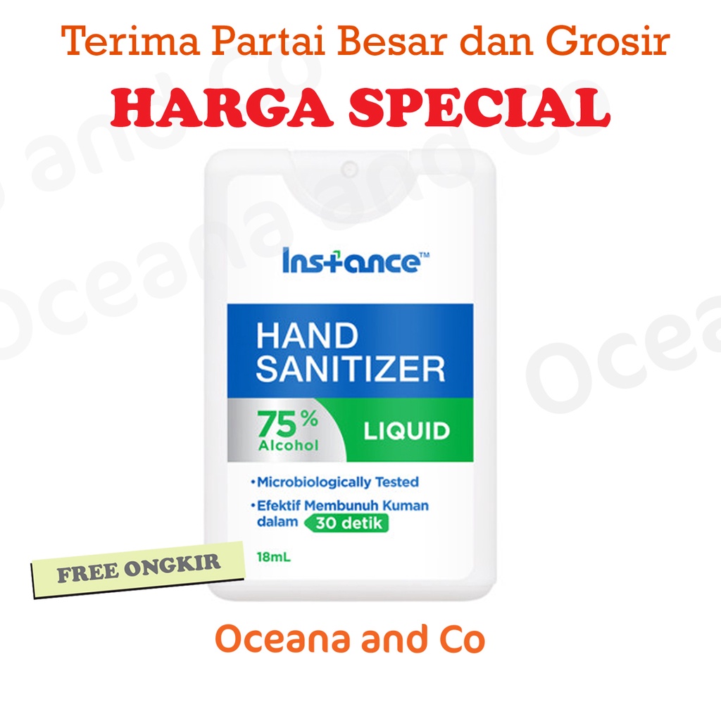 Instance Hand sanitiser pocket spray 18ml 1 DUS/KOTAK ISI 9 MURAH