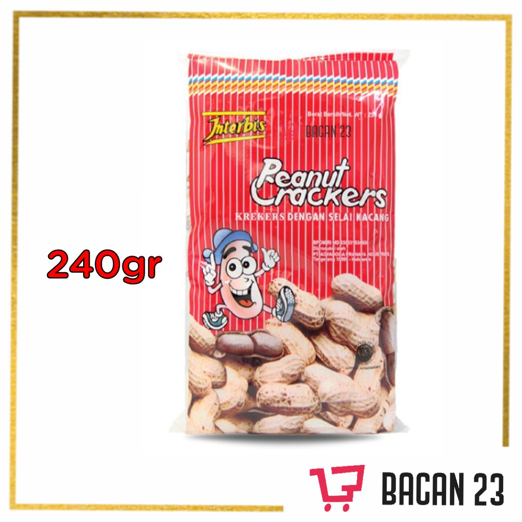 

Interbis Peanut Crackers Biscuit (240gr) / Biskuit Krakers Selai Kacang / Bacan23 - Bacan 23