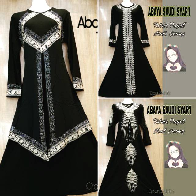 Abaya Saudi Syar'i / Gamis Arab Hitam Terbaru √