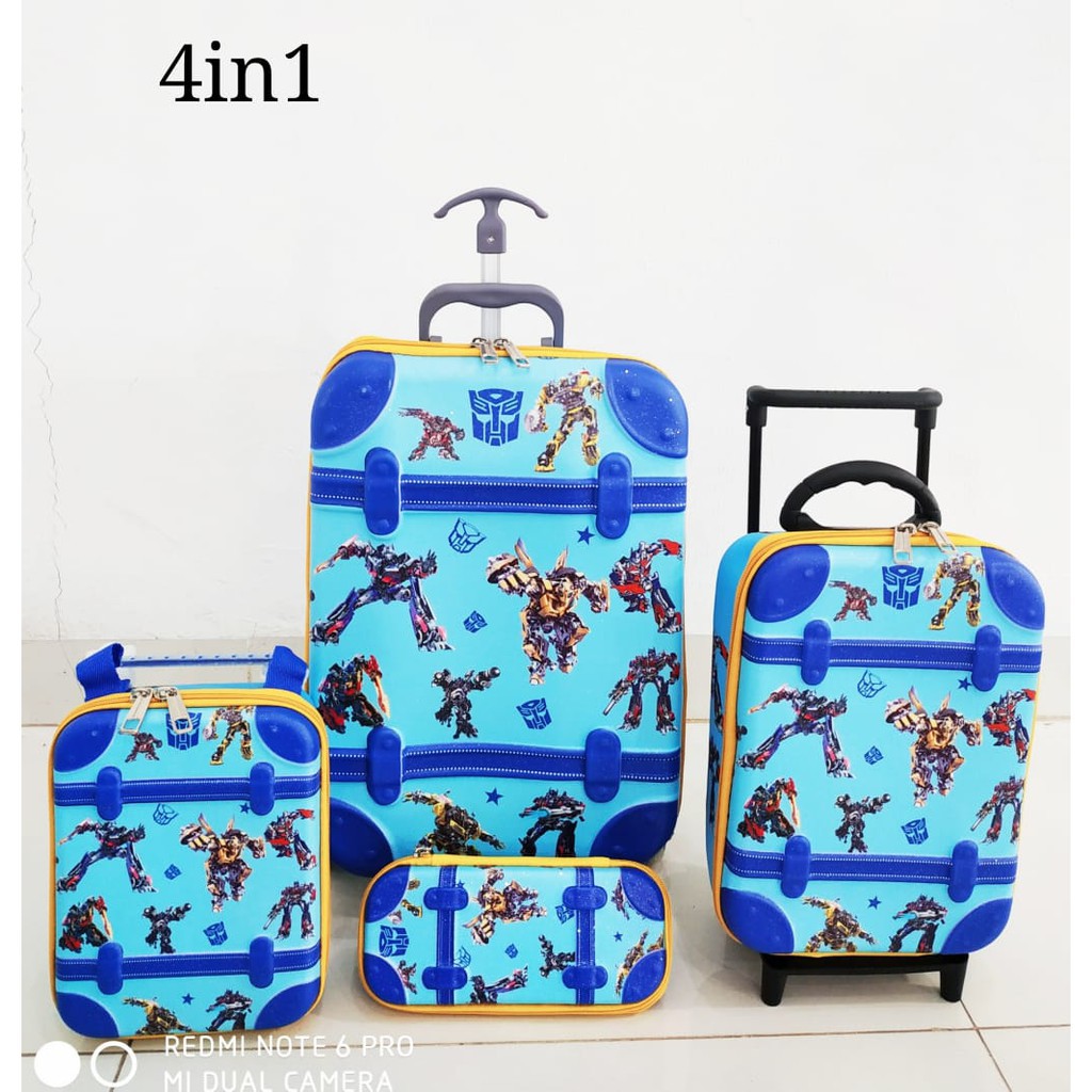 (RK)Tas Troli Anak Laki Laki SD Transformer 4in1/ Tas Trolley Anak/ Tas Roda Anak/ Tas Dorong Anak