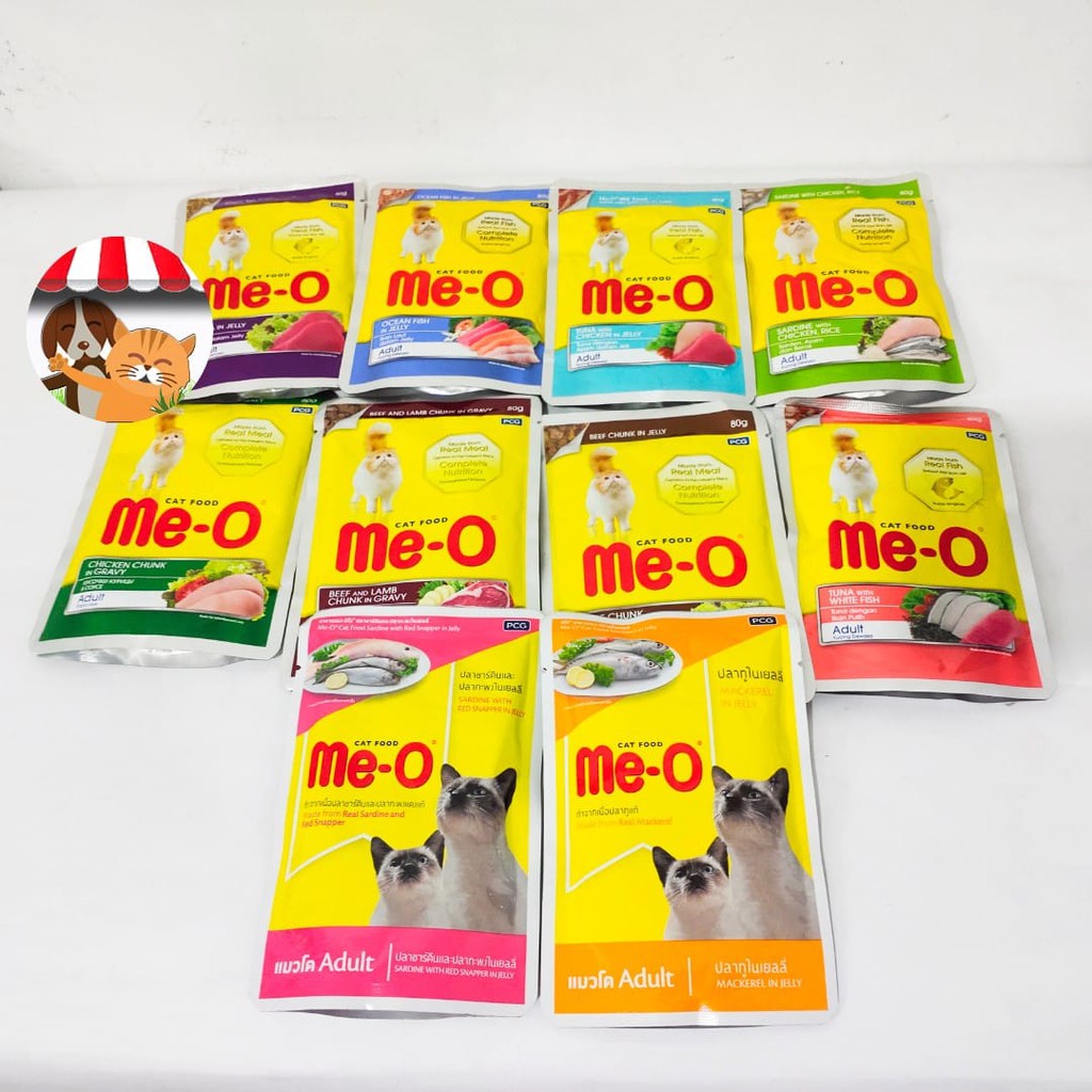 Makanan Kucing Meo Pouch Wetfood 80gr - Me-o Sachet Adult 80 gr All Variant