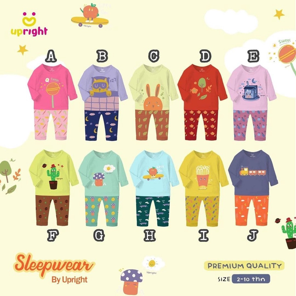 Sleepwear Upright / Setelan Upright / Setelan Anak Laki / Setelan Anak Perempuan